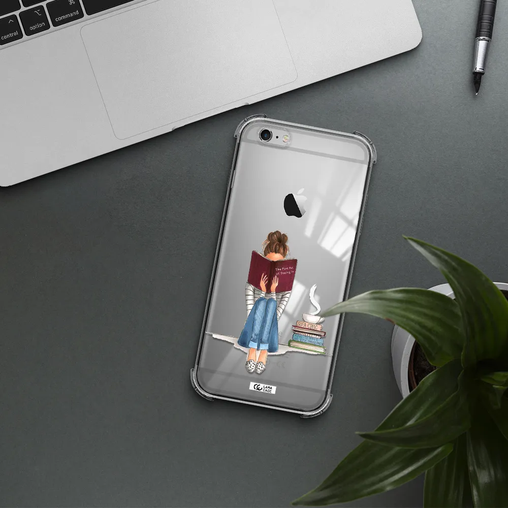 Reading Hobby Girl Apple iPhone 6 s plus Clear PC Case