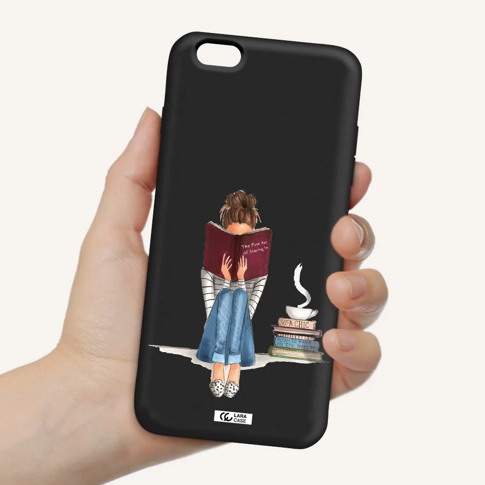 Reading Hobby Girl Apple iPhone 6 s plus Silicone black Case