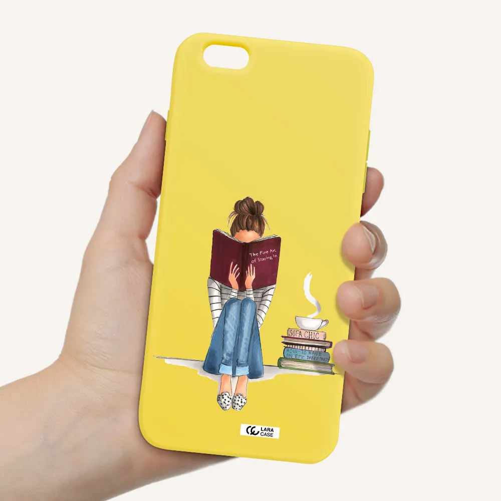Reading Hobby Girl Apple iPhone 6 s plus Silicone canary yellow Case