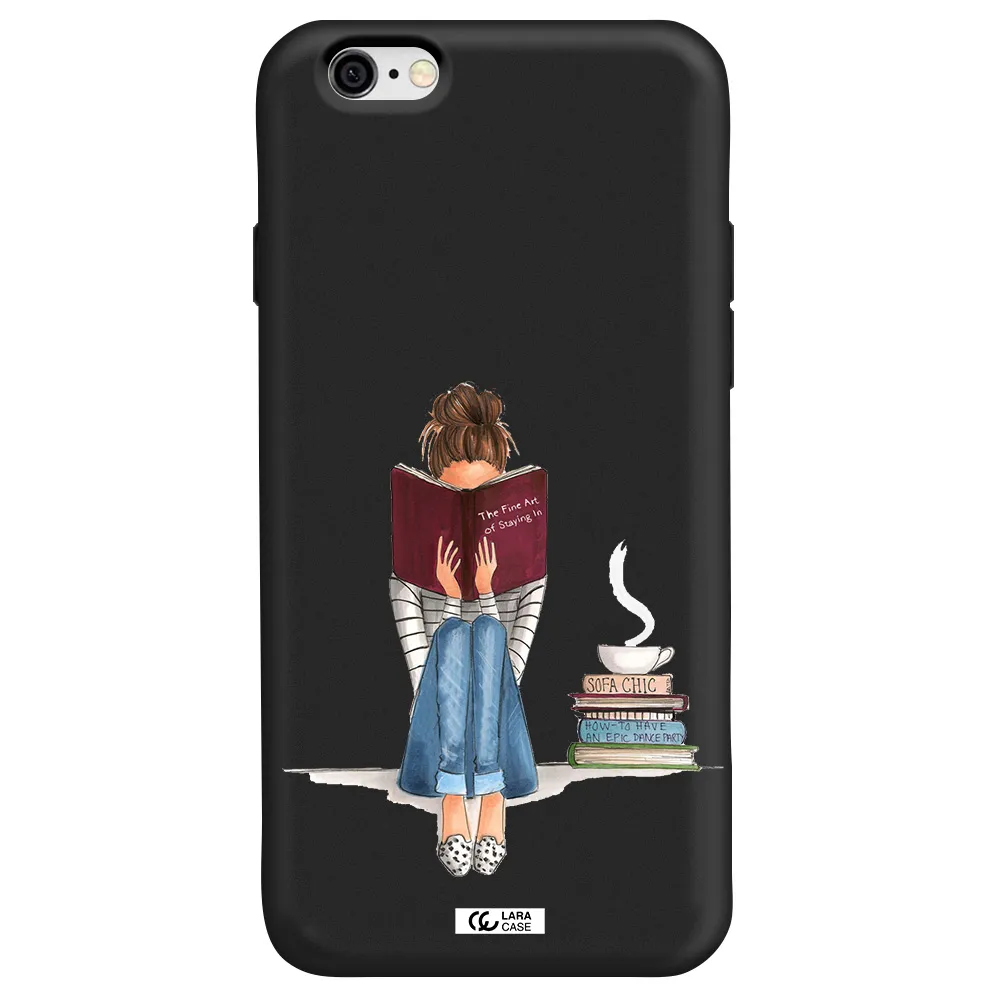 Reading Hobby Girl Apple iPhone 6 Silicone black Case