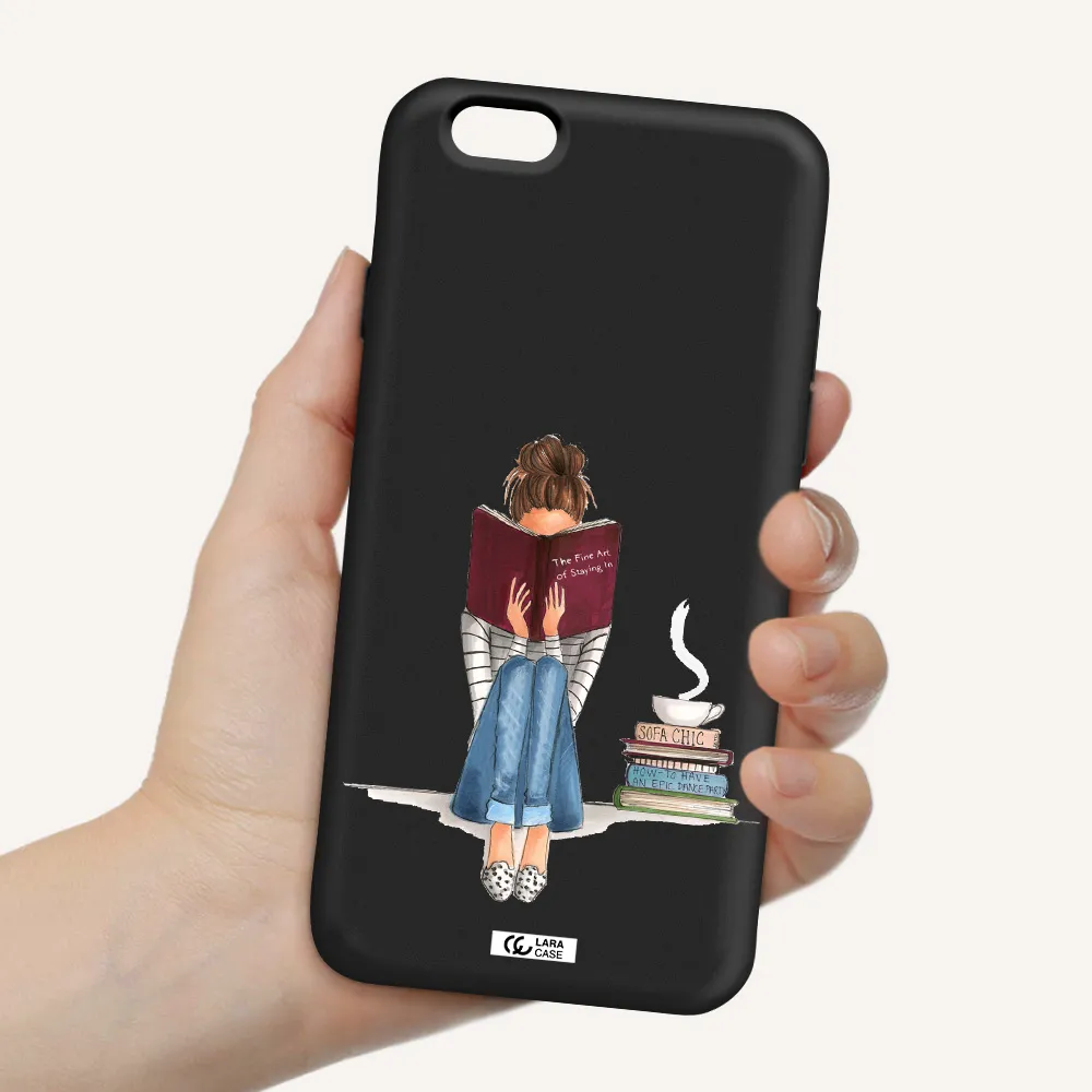 Reading Hobby Girl Apple iPhone 6 Silicone black Case