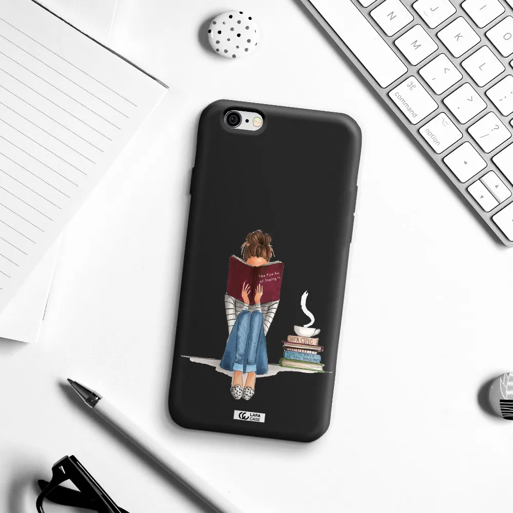 Reading Hobby Girl Apple iPhone 6 Silicone black Case