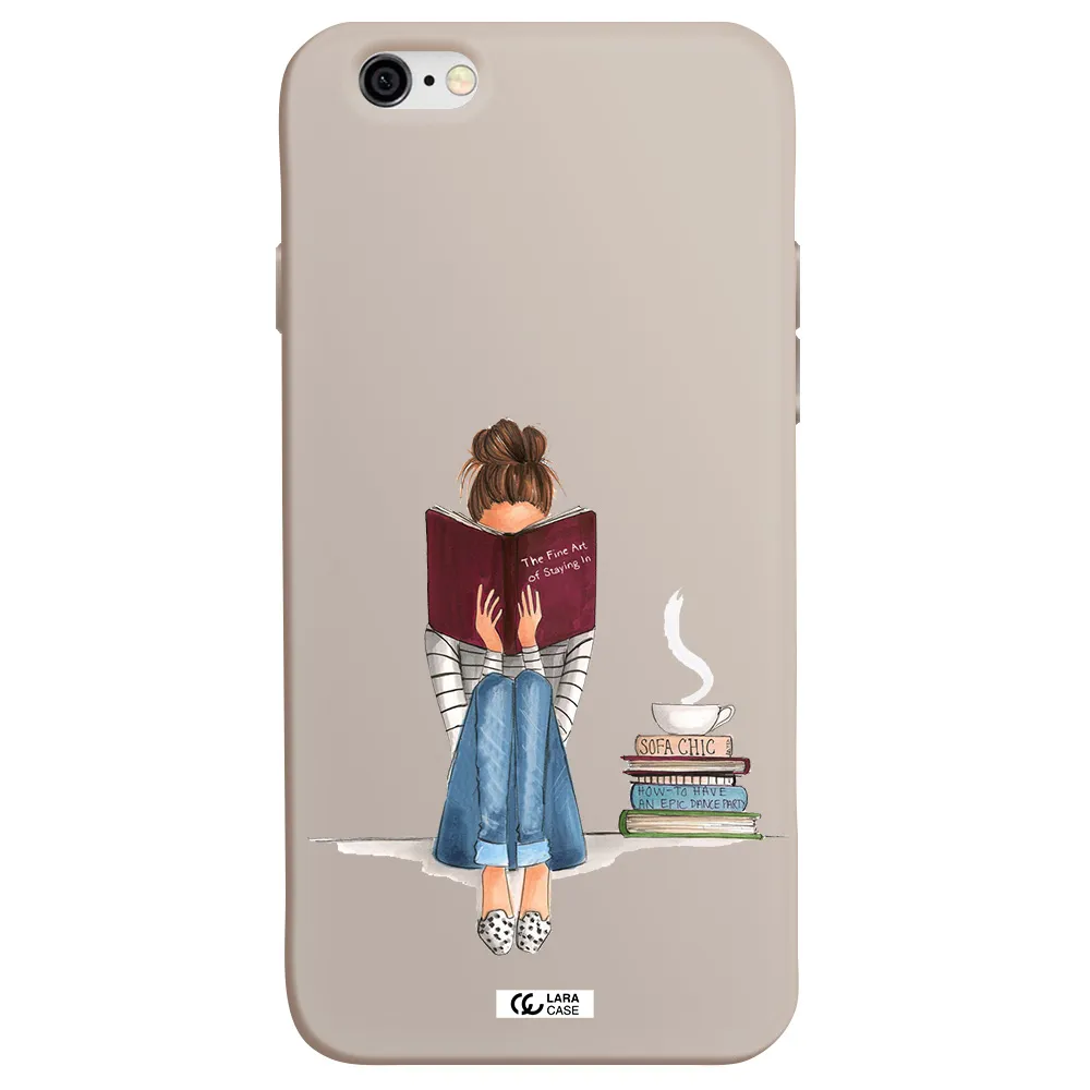 Reading Hobby Girl Apple iPhone 6 Silicone Stone Case