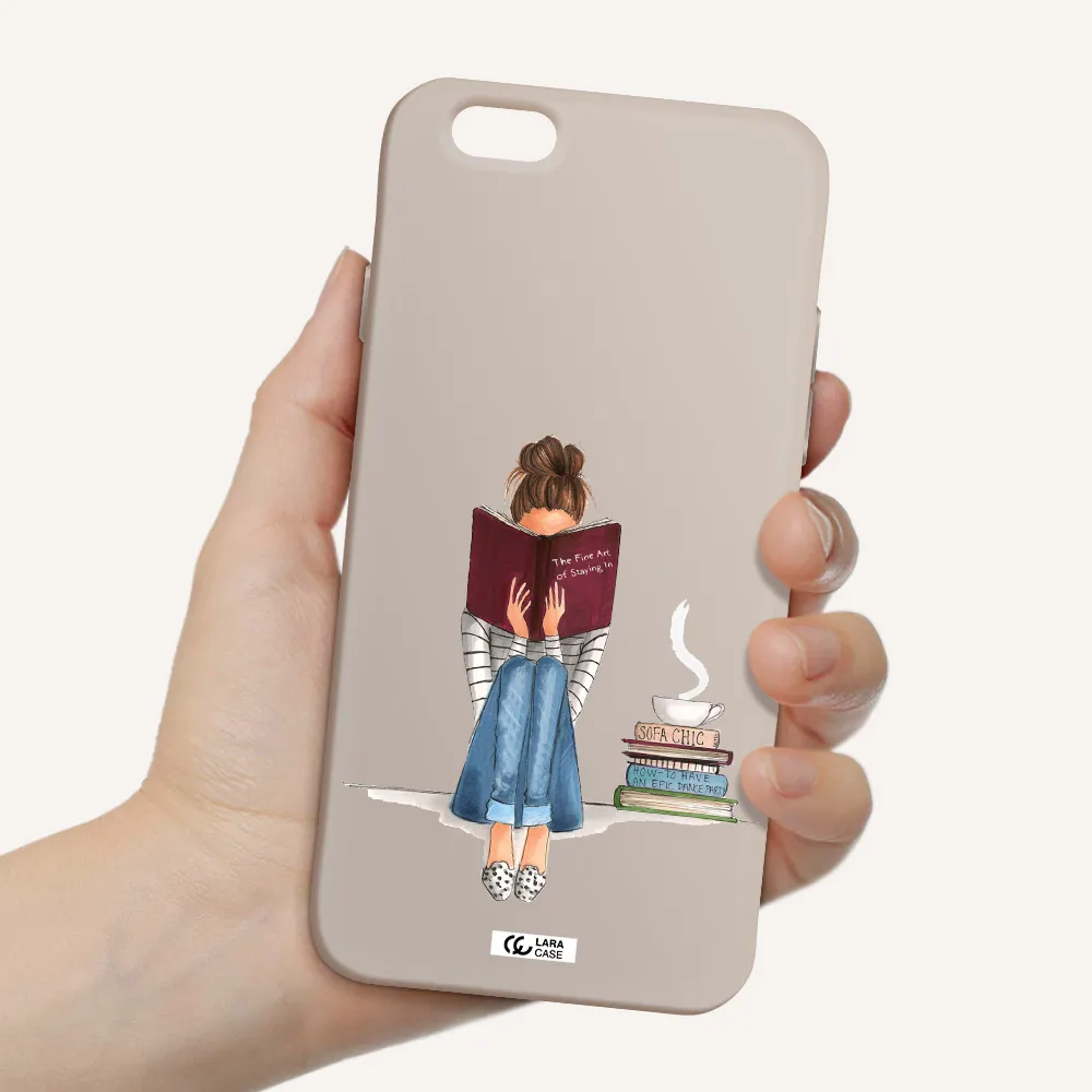 Reading Hobby Girl Apple iPhone 6 Silicone Stone Case