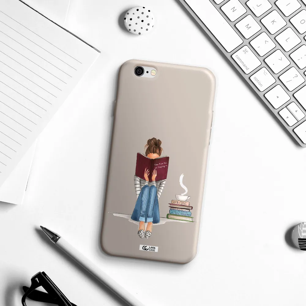 Reading Hobby Girl Apple iPhone 6 Silicone Stone Case
