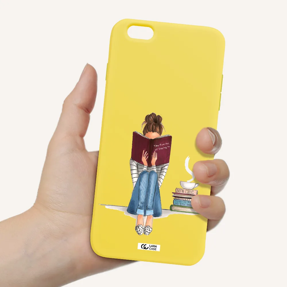 Reading Hobby Girl Apple iPhone 6S Silicone canary yellow Case