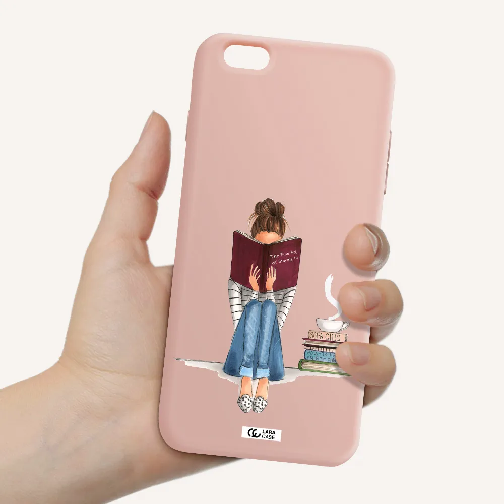 Reading Hobby Girl Apple iPhone 6S Silicone pastel pink Case