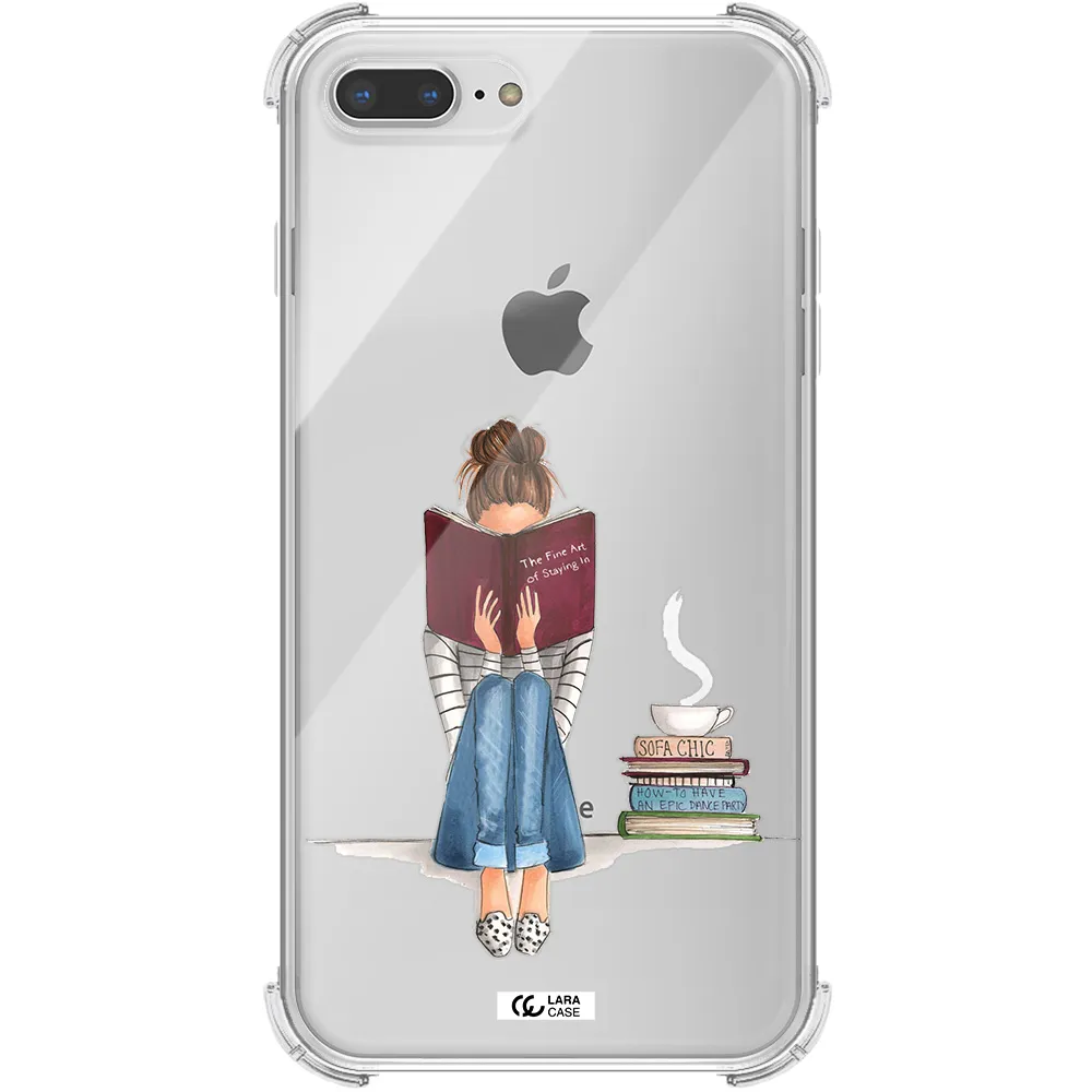 Reading Hobby Girl Apple iPhone 7 plus Clear PC Case