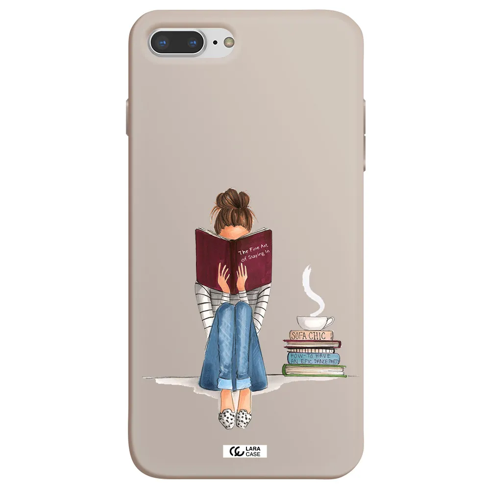 Reading Hobby Girl Apple iPhone 7 plus Silicone Stone Case