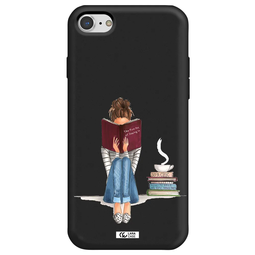 Reading Hobby Girl Apple iPhone 7 Silicone black Case
