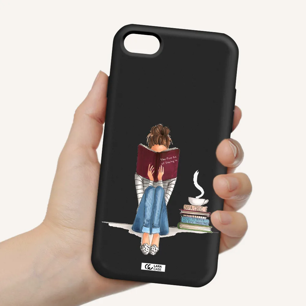 Reading Hobby Girl Apple iPhone 7 Silicone black Case