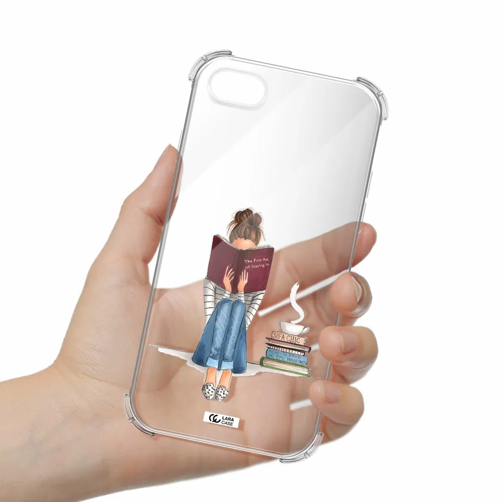 Reading Hobby Girl Apple iPhone 8 Clear PC Case