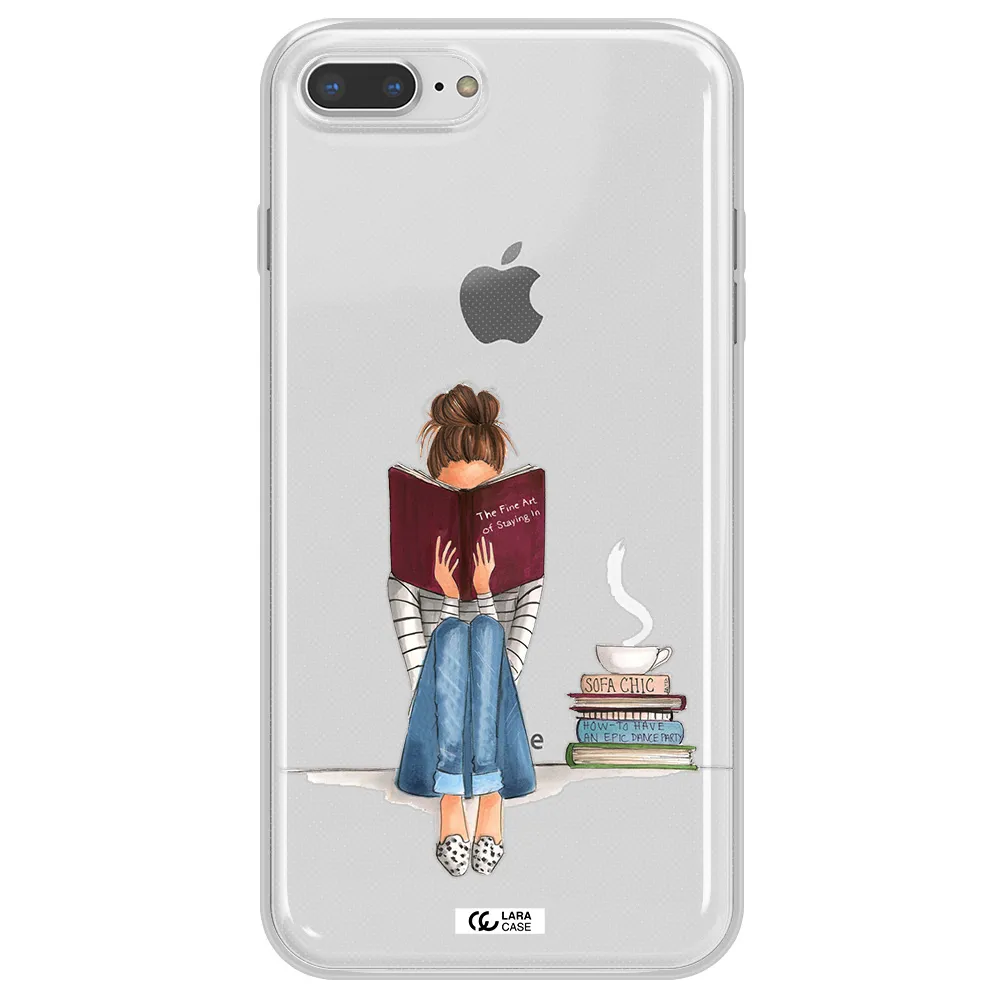 Reading Hobby Girl Apple iPhone 8 plus Clear TPU Case