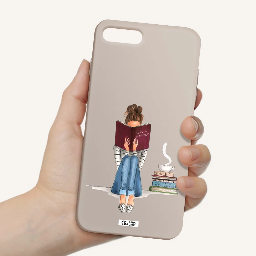Reading Hobby Girl Apple iPhone 8 plus Silicone Stone Case