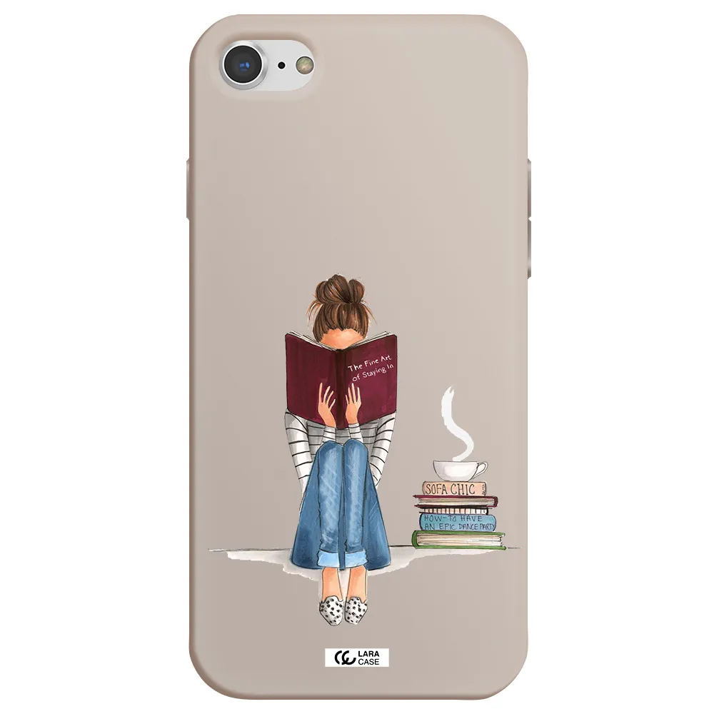 Reading Hobby Girl Apple iPhone 8 Silicone Stone Case