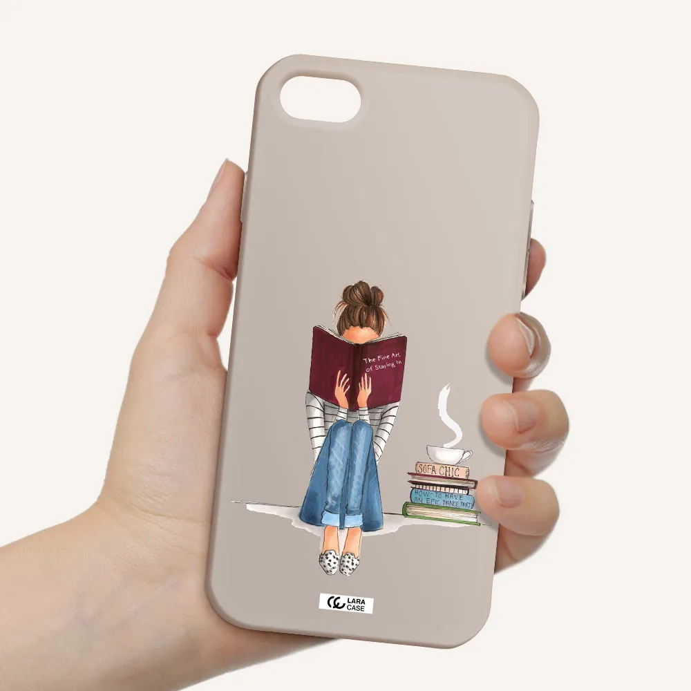 Reading Hobby Girl Apple iPhone 8 Silicone Stone Case