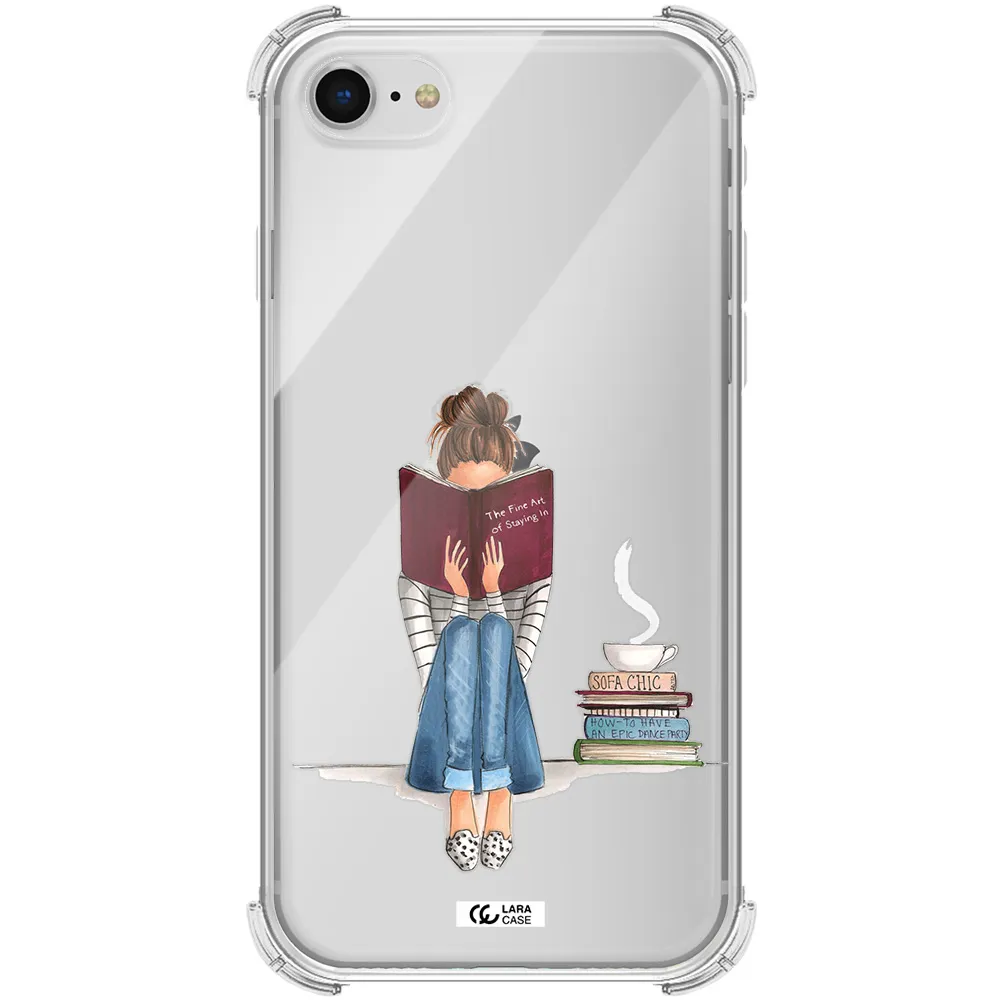 Reading Hobby Girl Apple iPhone se 2020 Clear PC Case