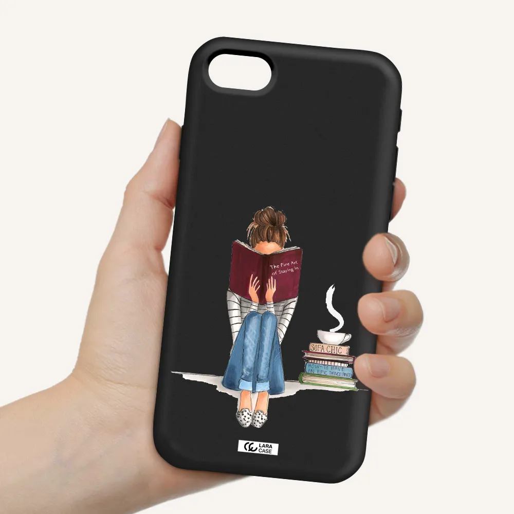 Reading Hobby Girl Apple iPhone se 2020 Silicone black Case