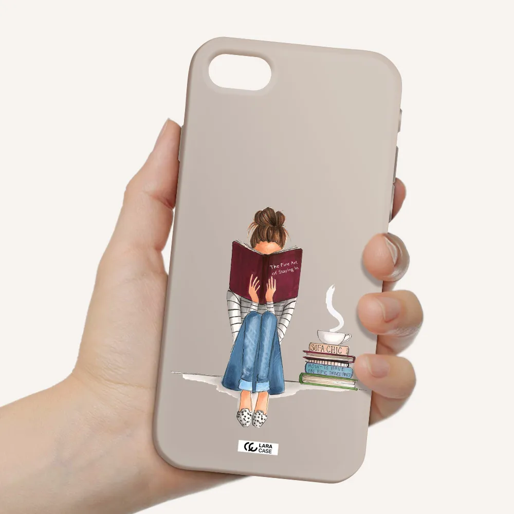 Reading Hobby Girl Apple iPhone se 2020 Silicone Stone Case