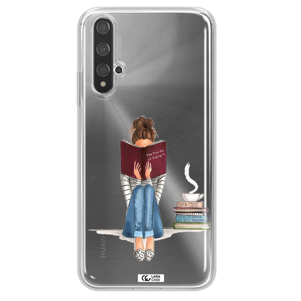 Reading Hobby Girl Huawei Nova 5t Clear TPU Case