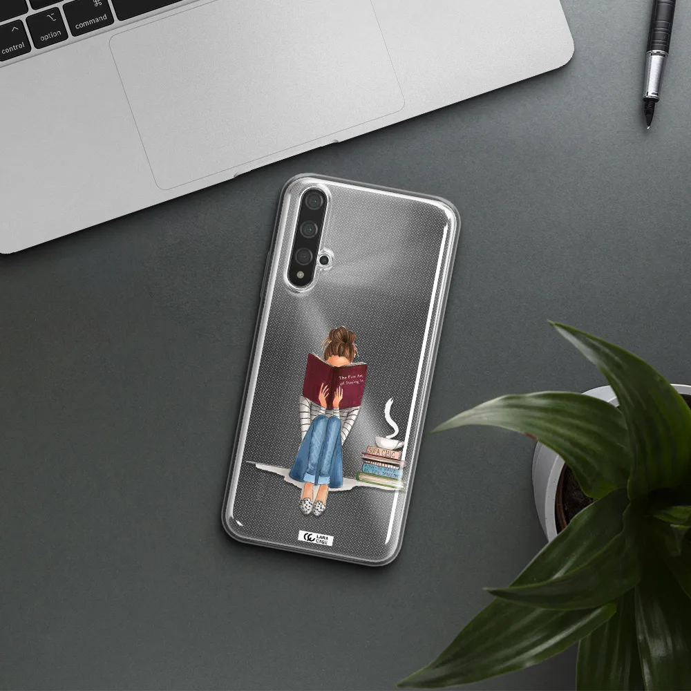 Reading Hobby Girl Huawei Nova 5t Clear TPU Case