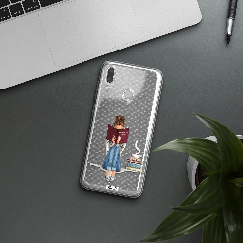 Reading Hobby Girl Huawei P Smart 2019 Clear TPU Case