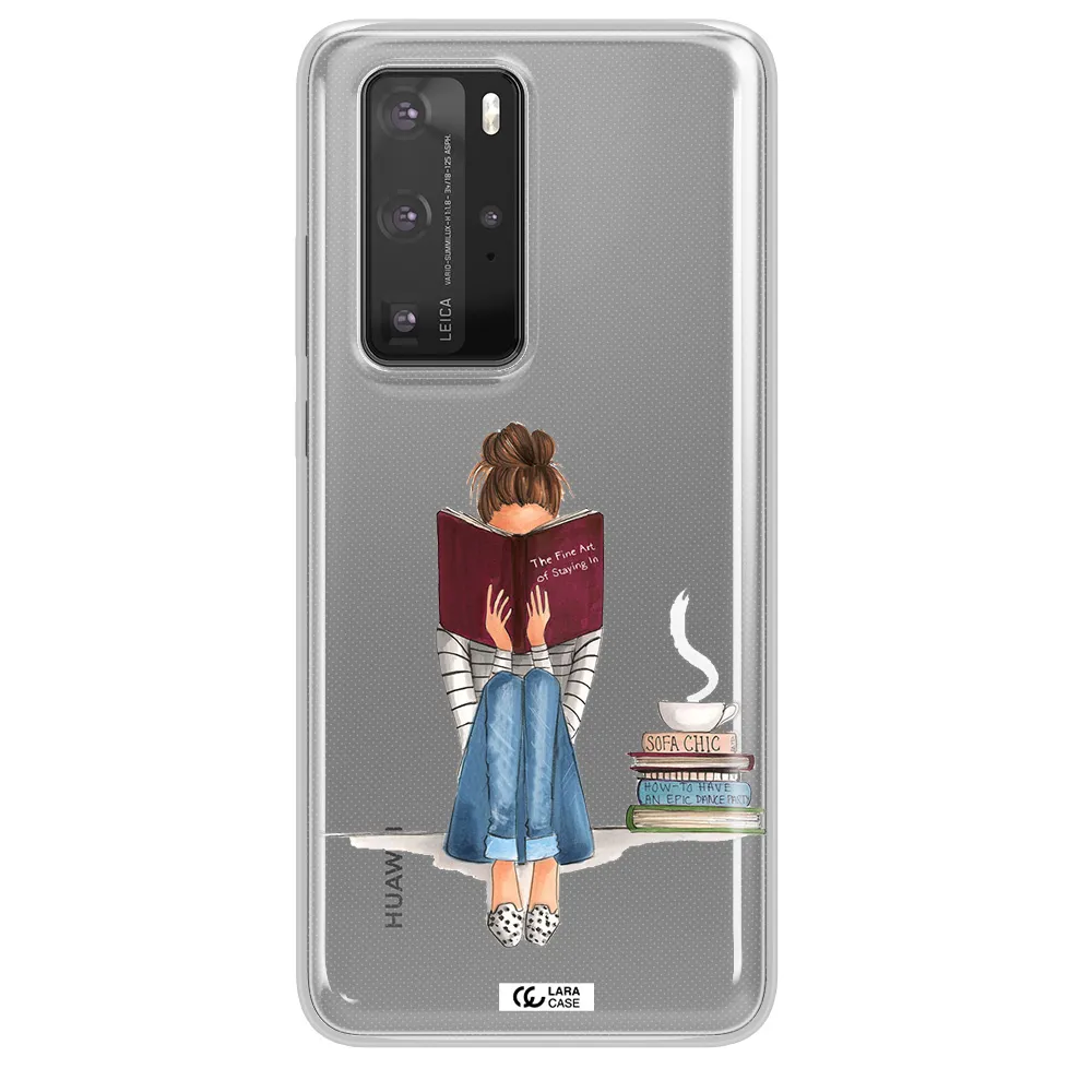 Reading Hobby Girl Huawei P40 Pro Clear TPU Case
