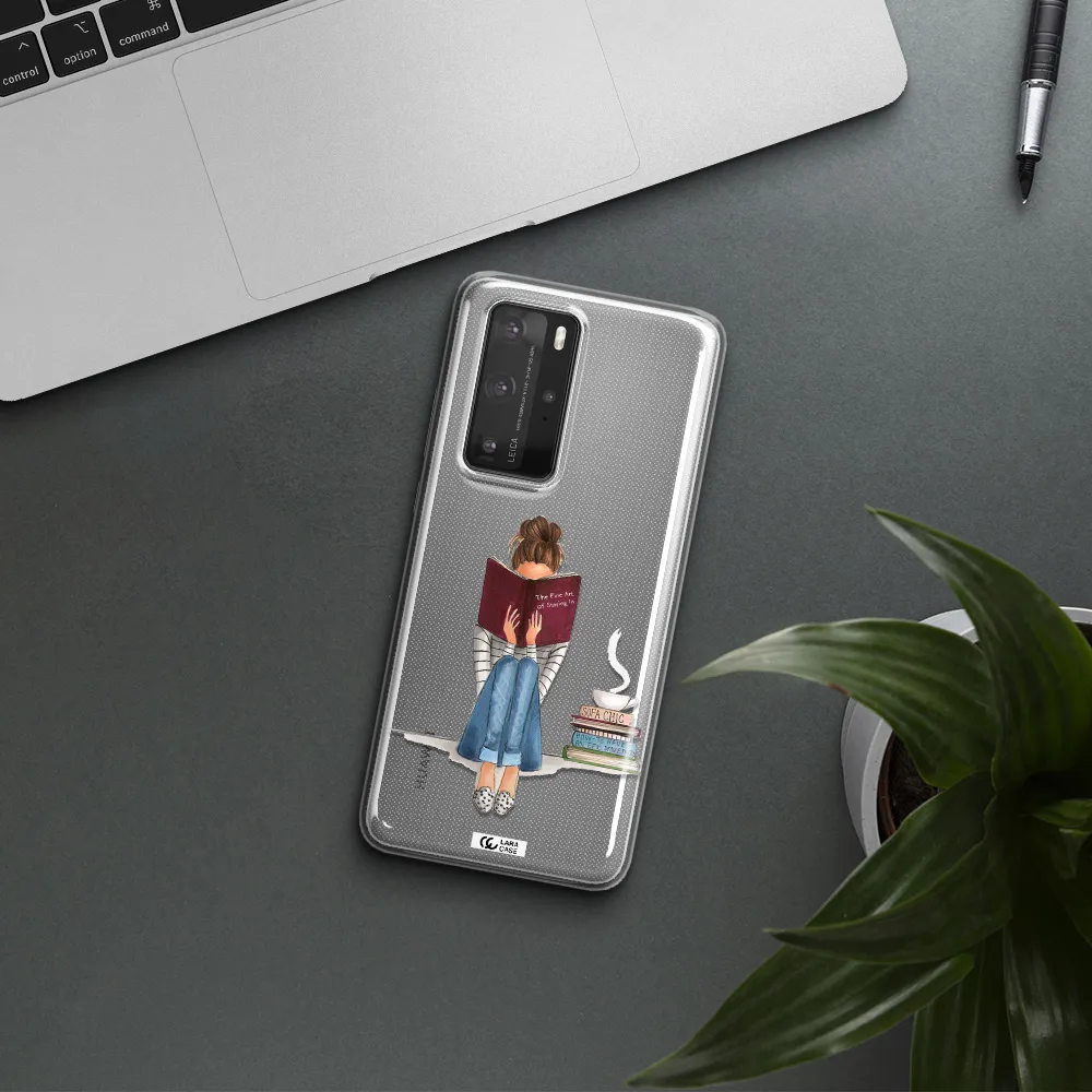 Reading Hobby Girl Huawei P40 Pro Clear TPU Case