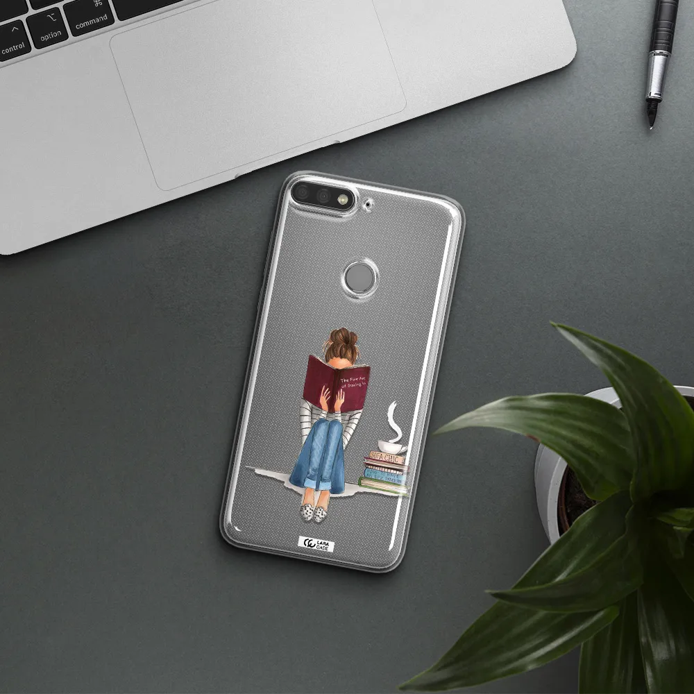 Reading Hobby Girl Huawei Y7 Prime 2018 Clear TPU Case