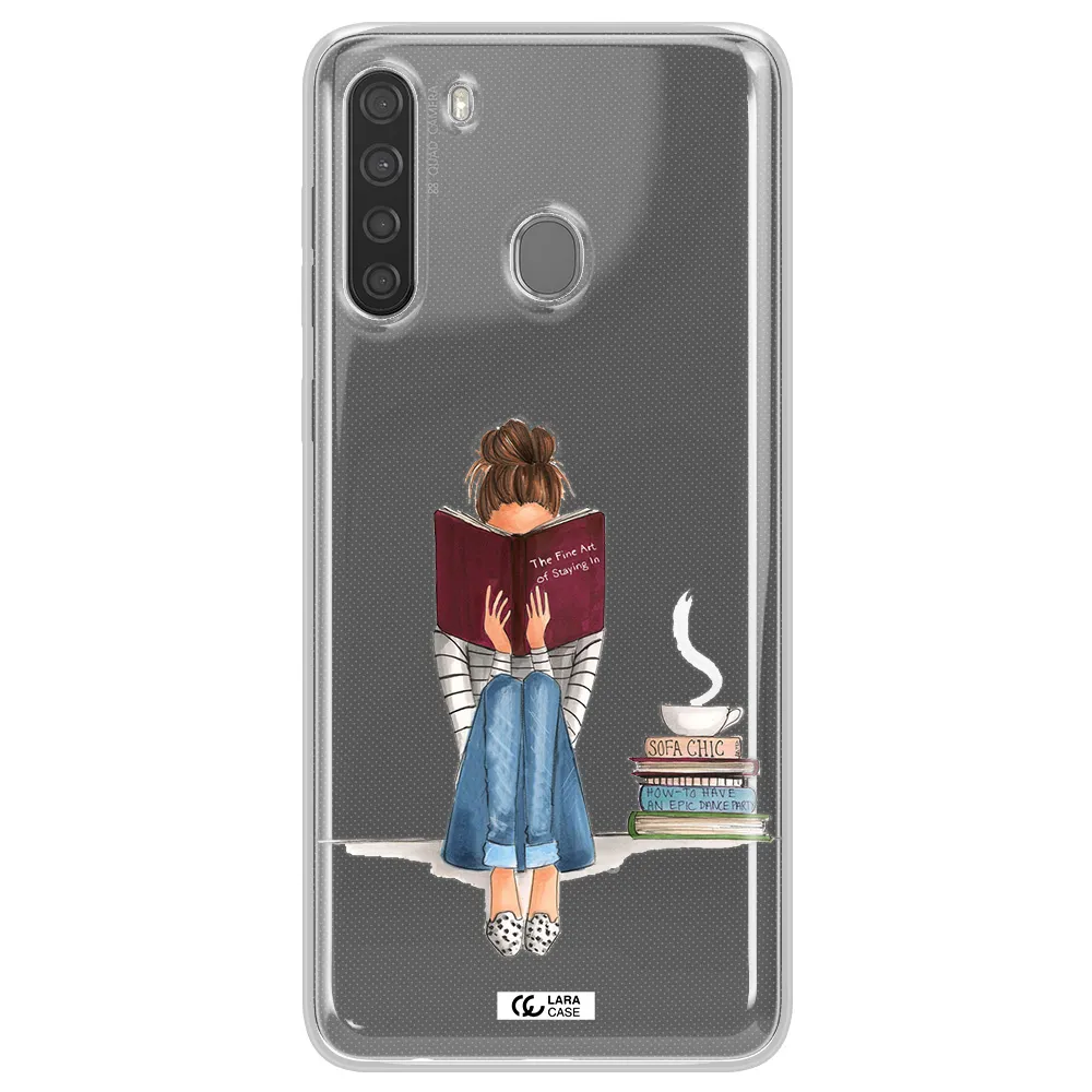 Reading Hobby Girl Samsung A21 Clear TPU Case