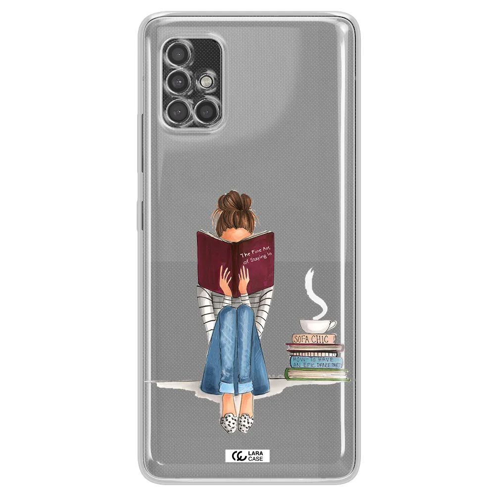 Reading Hobby Girl Samsung A40S Clear Tpu Case