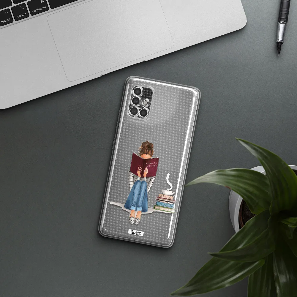 Reading Hobby Girl Samsung A40S Clear Tpu Case