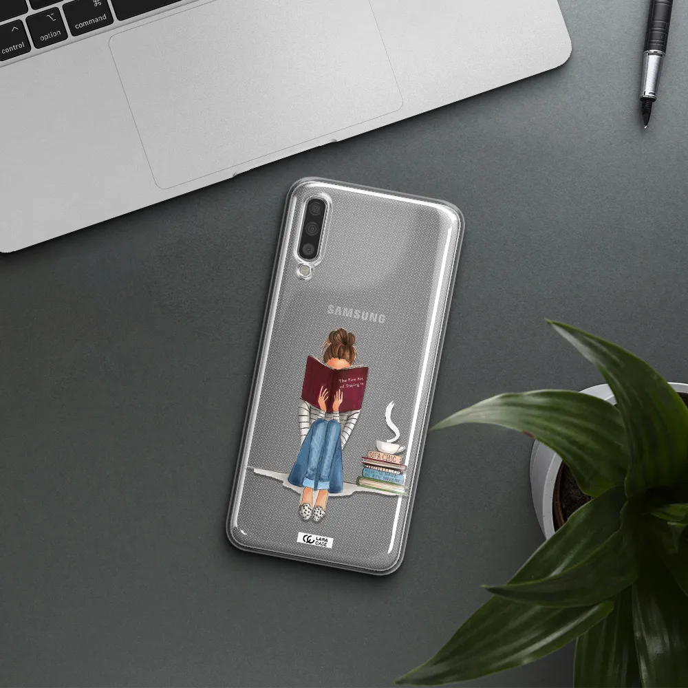 Reading Hobby Girl Samsung A70S Clear Tpu Case