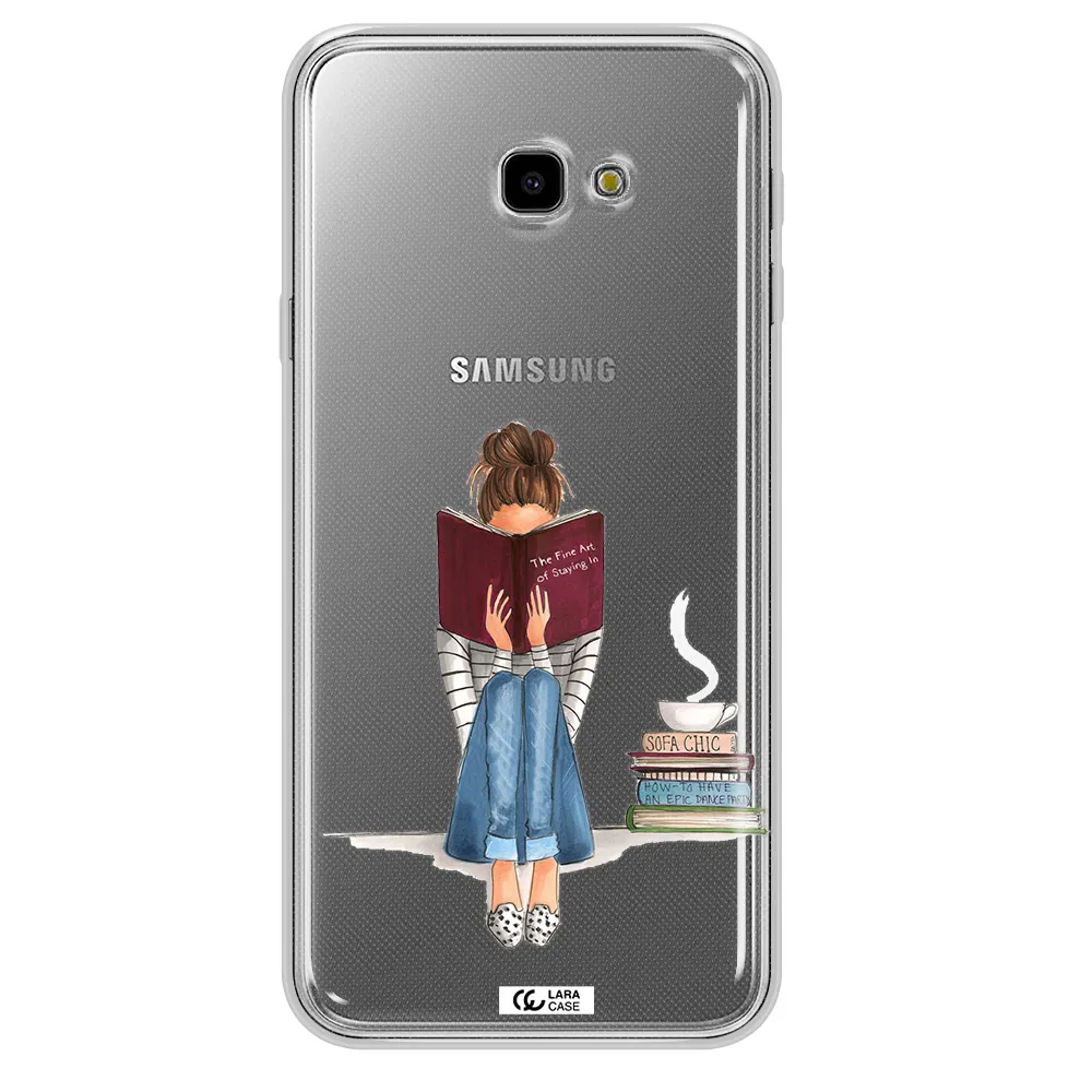 Reading Hobby Girl Samsung J4 Plus Clear TPU Case