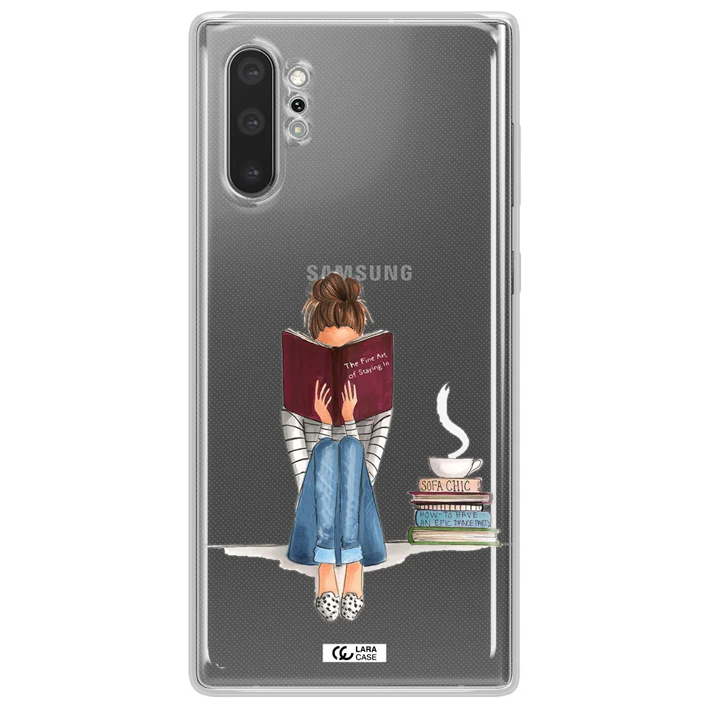 Reading Hobby Girl Samsung Note 10 Plus Clear TPU Case