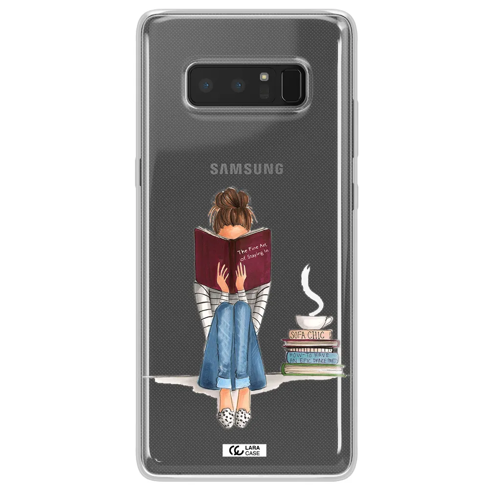 Reading Hobby Girl Samsung Note 8 Clear TPU Case
