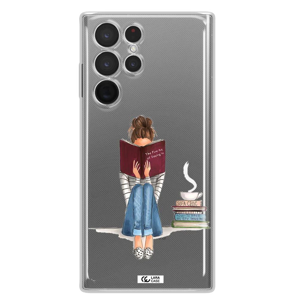 Reading Hobby Girl Samsung S 22 Ultra Clear TPU Case