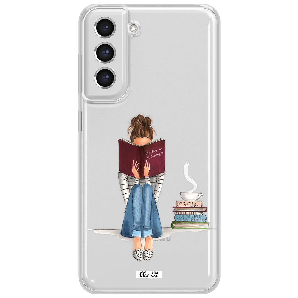 Reading Hobby Girl Samsung S21 Fe Clear Tpu Case
