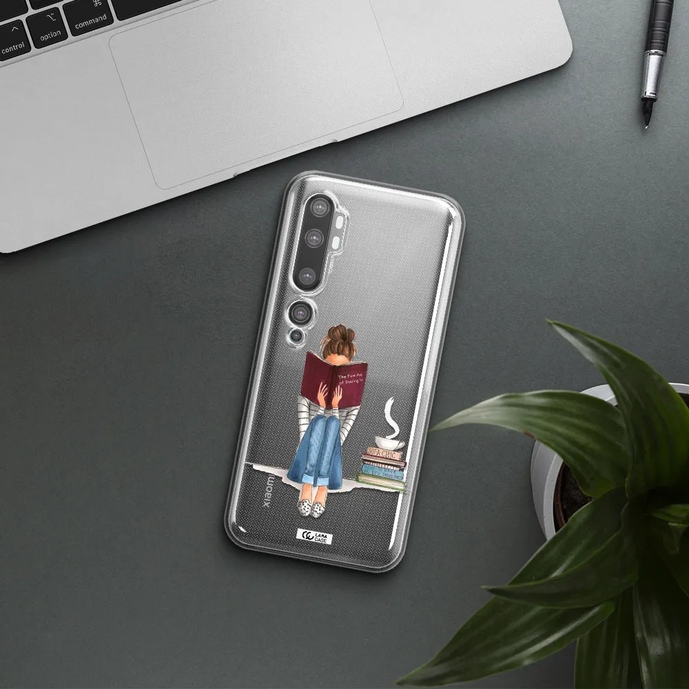 Reading Hobby Girl Xiaomi Mi Note 10 Clear TPU Case