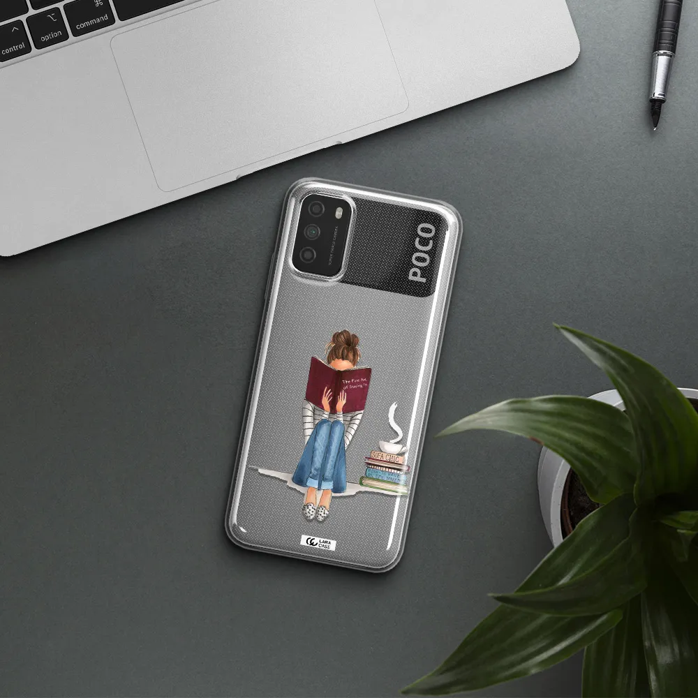Reading Hobby Girl Xiaomi Poco M3 Clear TPU Case