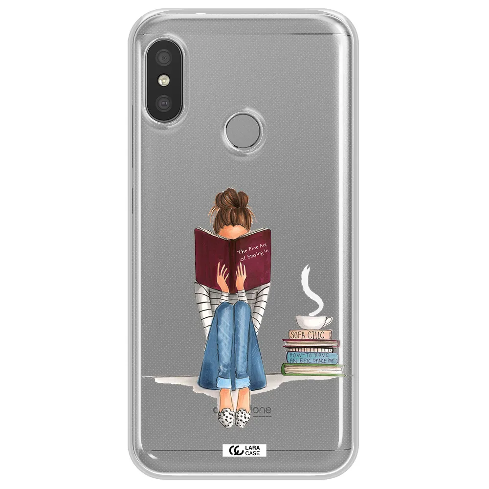 Reading Hobby Girl Xiaomi Redmi 6 Pro Clear TPU Case