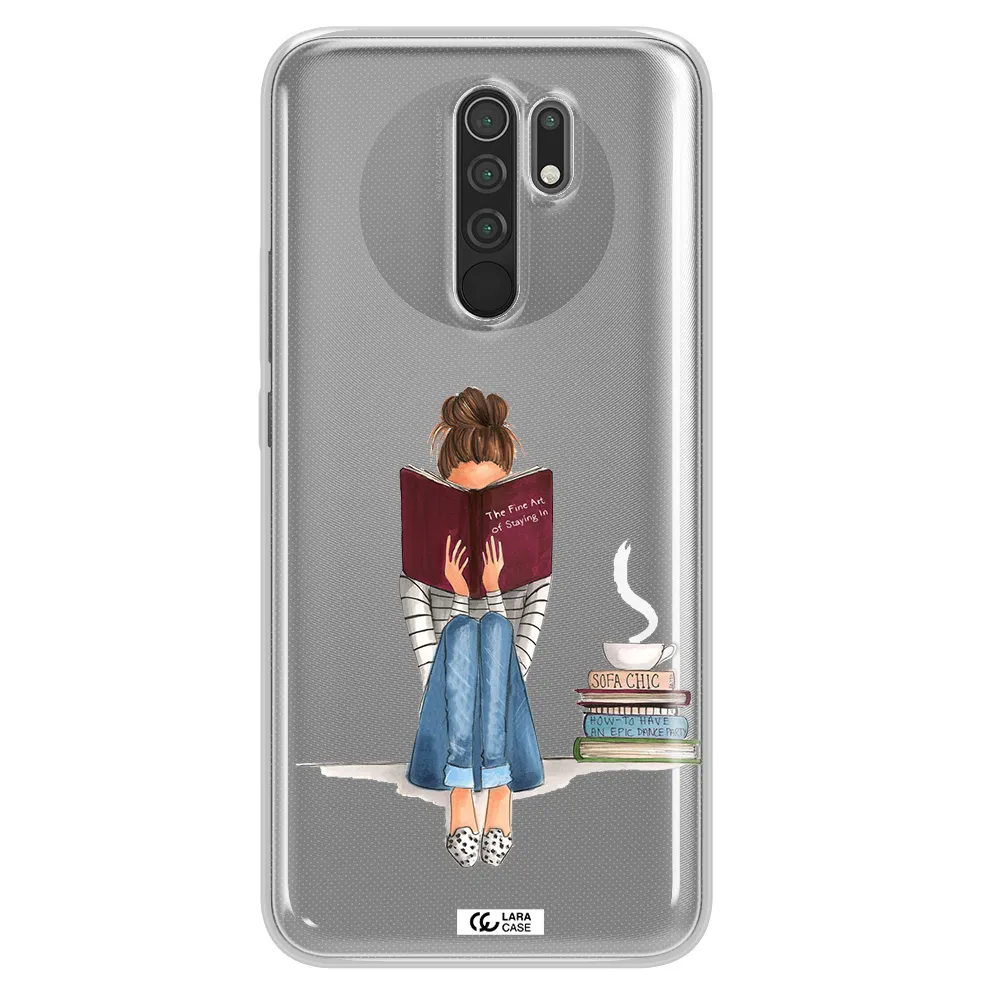 Reading Hobby Girl Xiaomi Redmi 9 Clear TPU Case