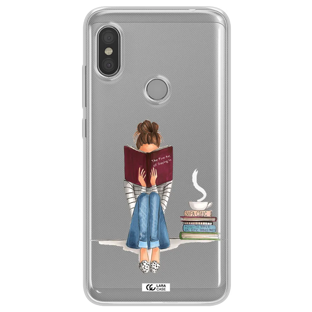Reading Hobby Girl Xiaomi Redmi Note 6 Pro Clear TPU Case