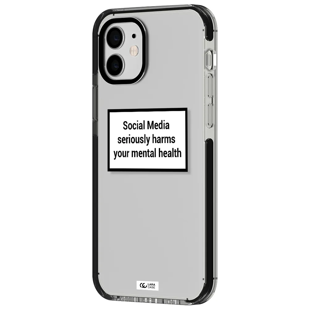 Social Media Harms Apple iPhone 11 impact black border Case