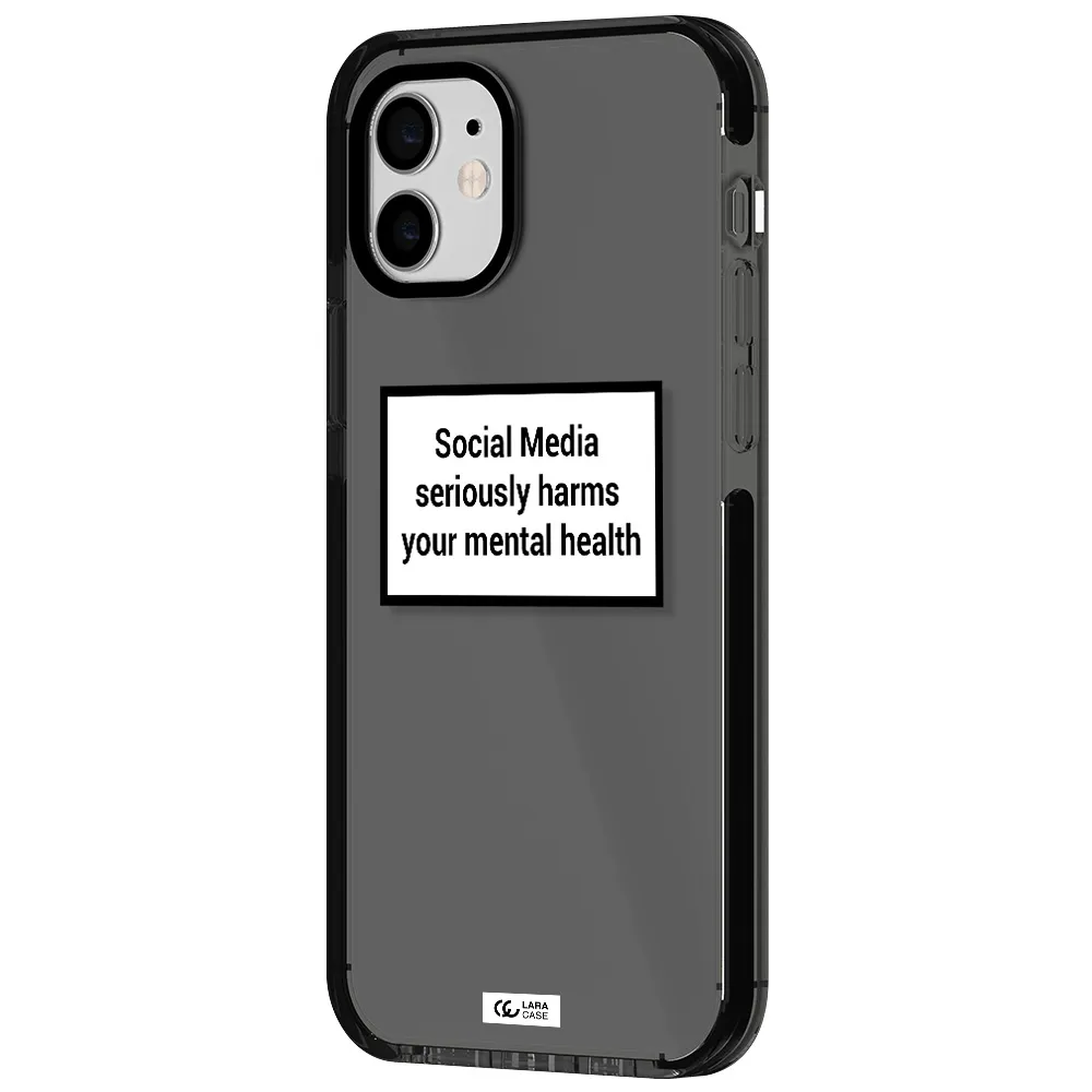 Social Media Harms Apple iPhone 11 impact Smoke Black Case