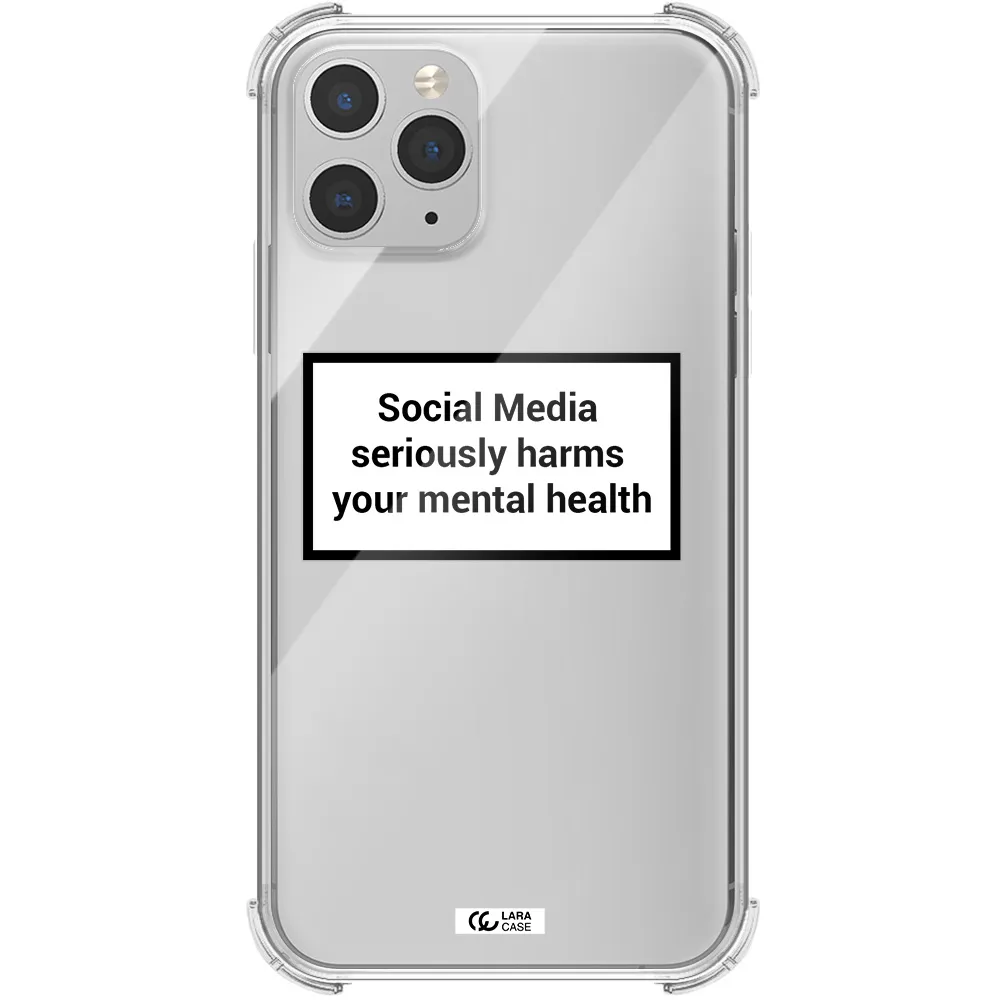 Social Media Harms Apple iPhone 11 pro Clear PC Case