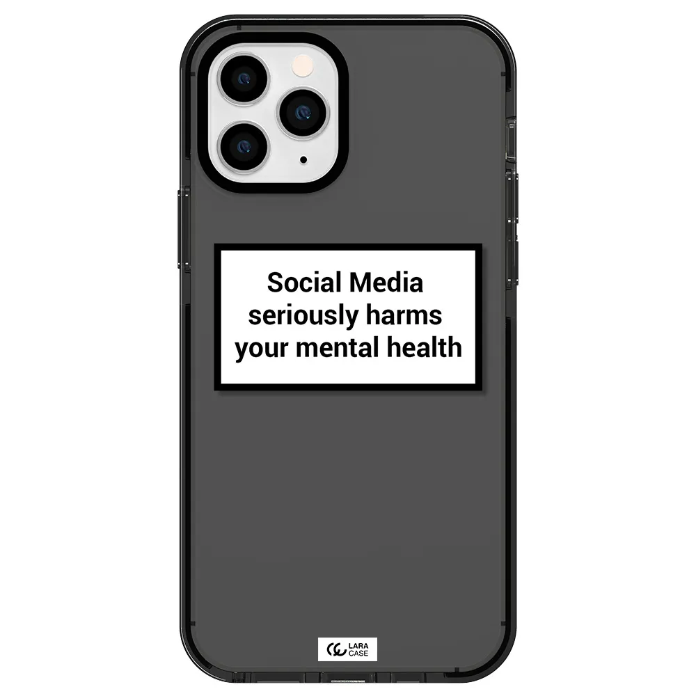 Social Media Harms Apple iPhone 11 pro impact Smoke Black Case