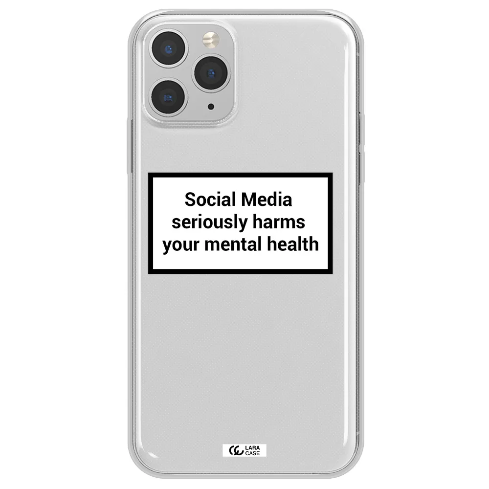 Social Media Harms Apple iPhone 11 pro max Clear TPU Case