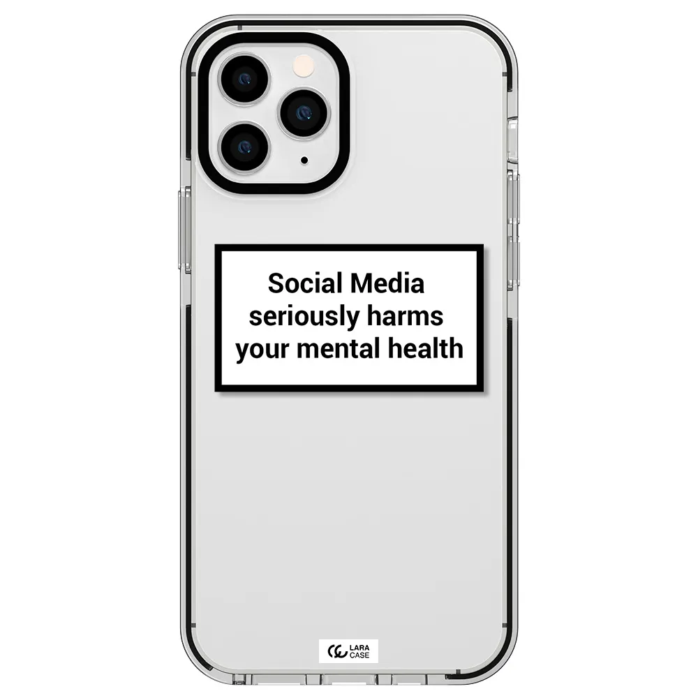 Social Media Harms Apple iPhone 11 pro max impact black border Case