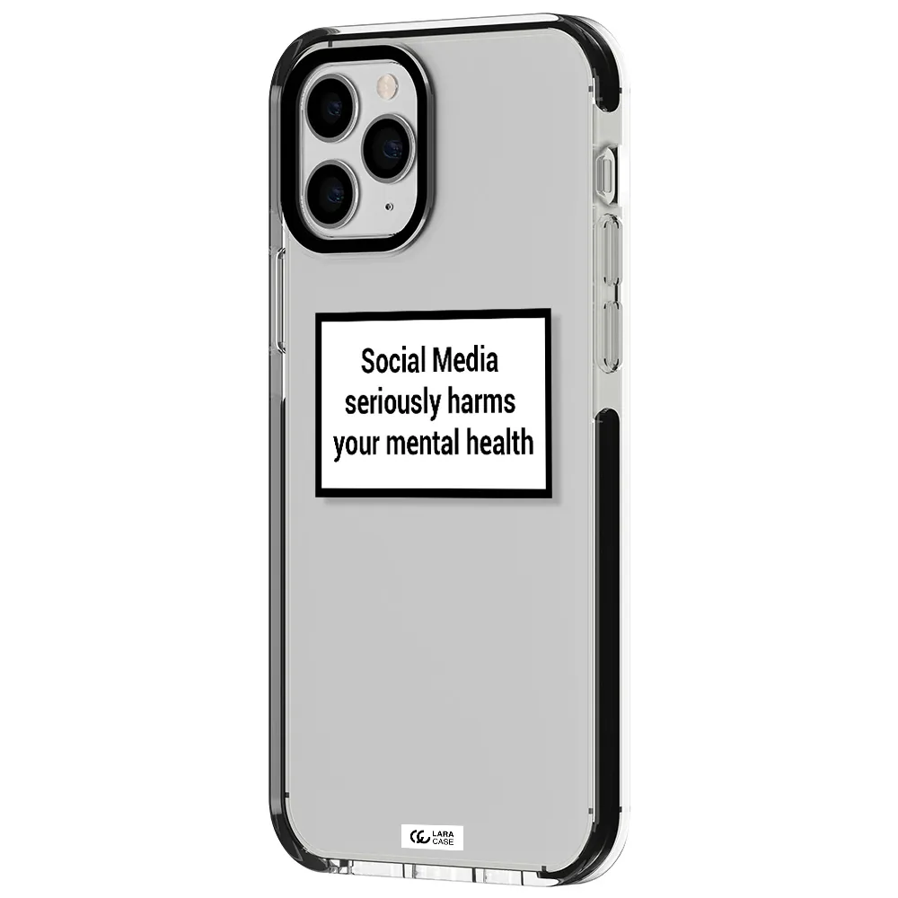 Social Media Harms Apple iPhone 11 pro max impact black border Case